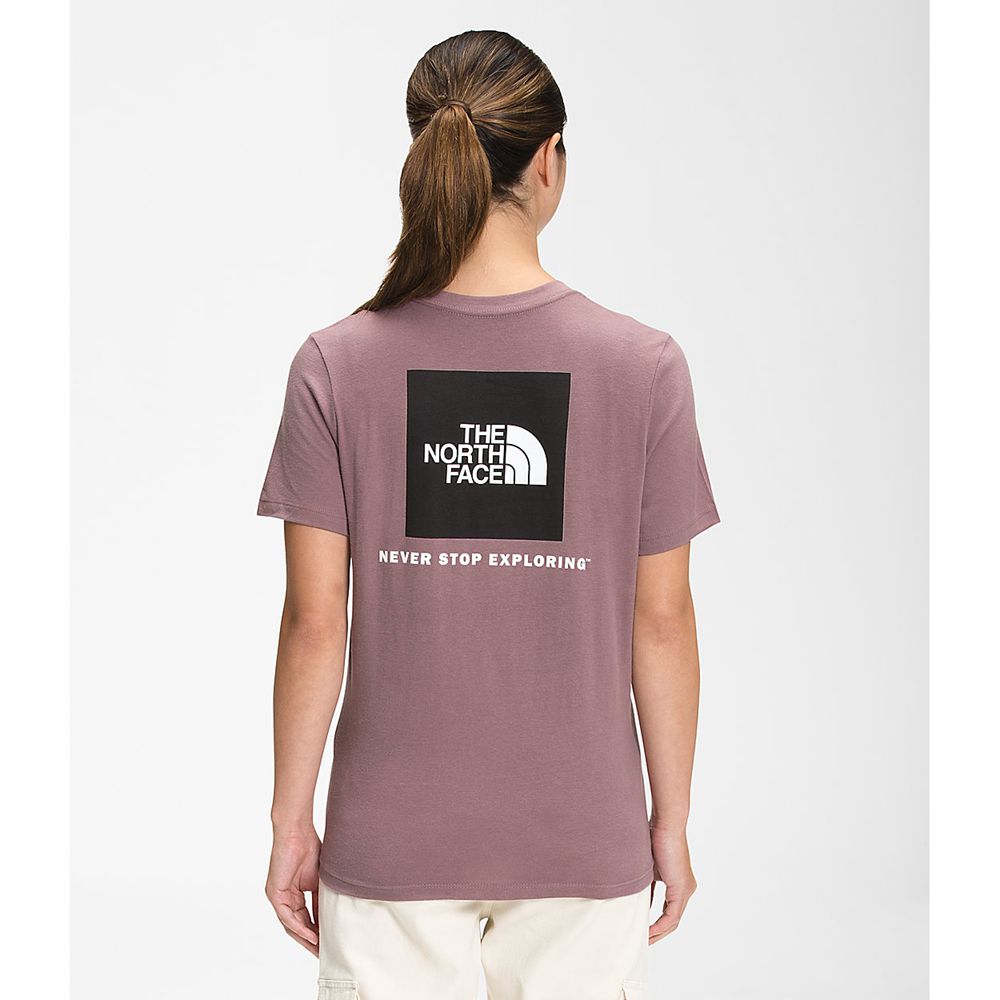 The North Face T-Shirts Womens Australia - The North Face Short Sleeve Box Nse Light Purple Never St